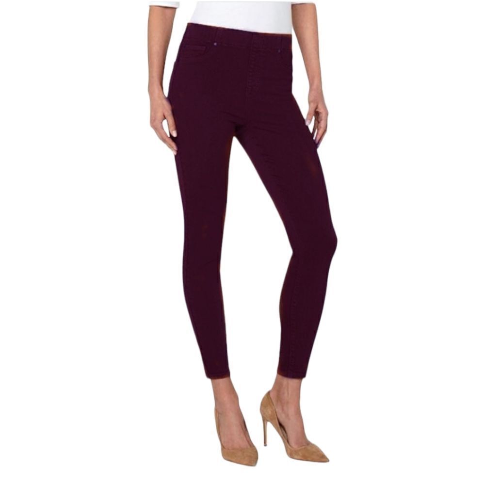 Liverpool Chloe Pull-On Knit Ankle Skinny Pant in Aubergine sz 2